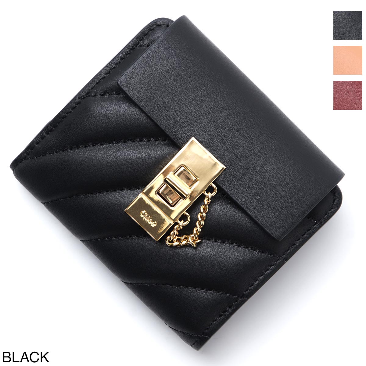 クロエ Chloe 2つ折り財布 小銭入れ付き レディース chc18ap805a04 001 black DREW ドリュー【返品送料無料】【ラッピング無料】【あす楽対応_関東】