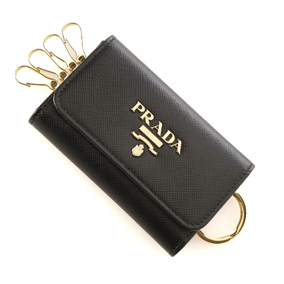 プラダ PRADA キーケース ブラック レディース 1pg004 qwa f0002 SAFFIANO METAL【返品送料無料】【ラッピング無料】【あす楽対応_関東】