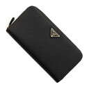プラダ PRADA ラウンドファスナー 長財布 小銭入れ付き ブラック レディース 1ml506 qhh f0002 SAFFIANO TRIANGLE【返品送...