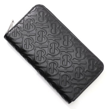 【アウトレット】バーバリー BURBERRY ラウンドファスナー 財布 ブラック メンズ 8017652 black MONOGRAMED LEATHER LG ZIG ZIP AROUND WALLET【返品送料無料】【ラッピング無料】【あす楽対応_関東】[2022SS]