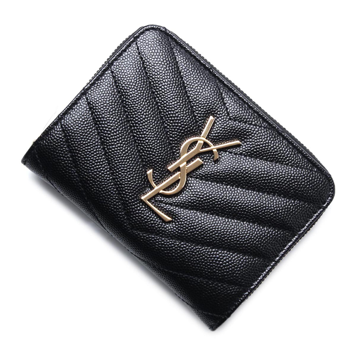 サンローラン SAINT LAURENT 2つ折り財布 小銭入れ付き ブラック レディース 403723 bow01 1000 MONOGRAM SAINT LAURENT【あす楽対応_関東】【返品送料無料】【ラッピング無料】[2021SS]