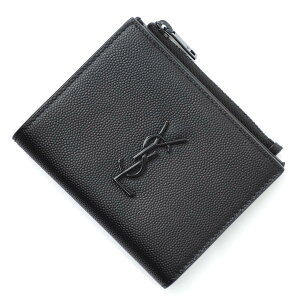 サンローラン SAINT LAURENT 2つ折り財布 小銭入れ付き ブラック メンズ 575726 bty0u 1000 MONOGRAM モノグラム【あす楽対応_関東】【返品送料無料】【ラッピング無料】[2022SS]