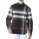 バーバリー BURBERRY 長袖レギュラーカラーシャツ グレー 8023772 charcoal ip check SOMERTON【返品送料無料】[2023SS]