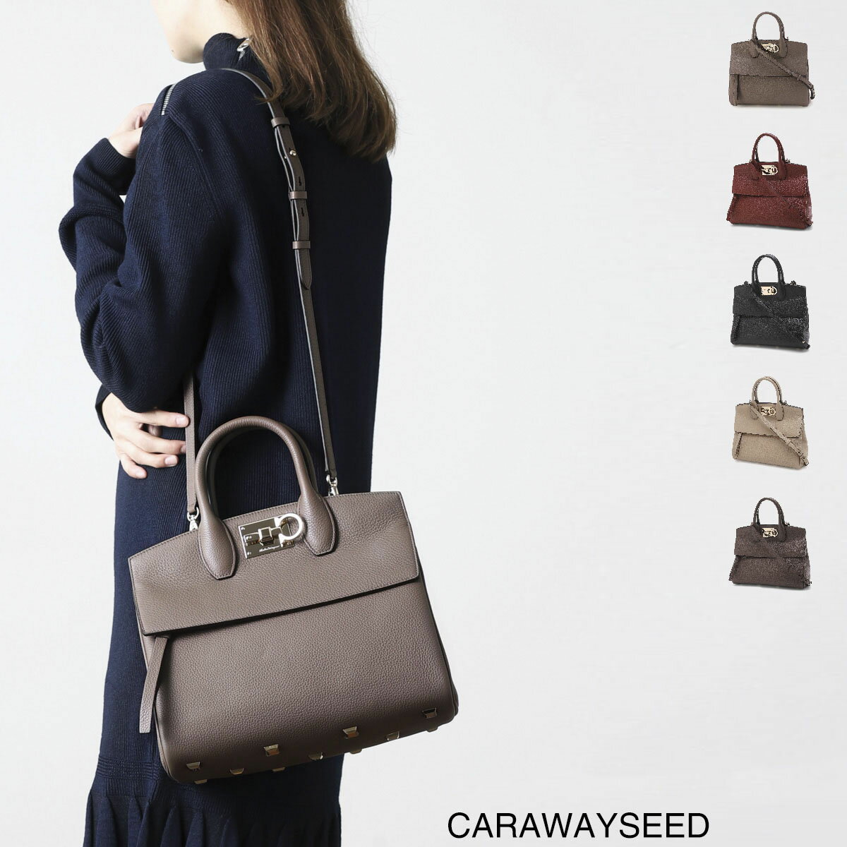 フェラガモ FERRAGAMO (Salvatore Ferragamo) ハンドバッグ 2WAY レディース THE STUDIO 21h159 0718294 carawayseed STUDIO【返品送料無料】【ラッピング無料】[2024SS]