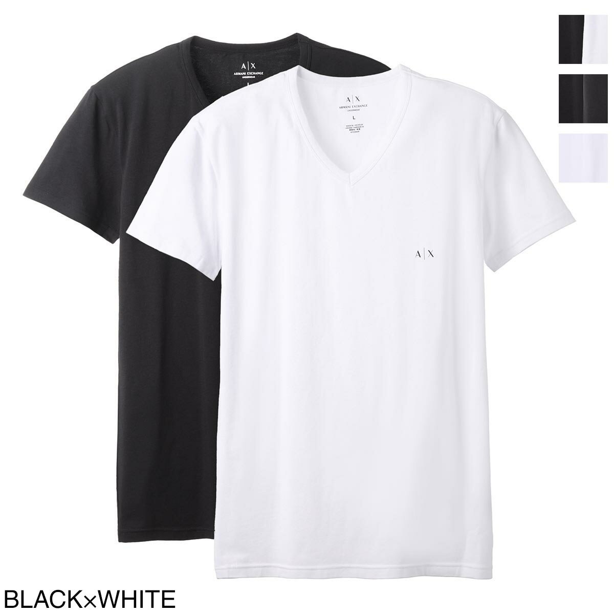 エンポリオ・アルマーニ アルマーニエクスチェンジ ARMANI EXCHANGE Vネック アンダーTシャツ 2枚セット メンズ 956004 cc282 42520【返品交換不可】【ラッピング無料】[2023AW]