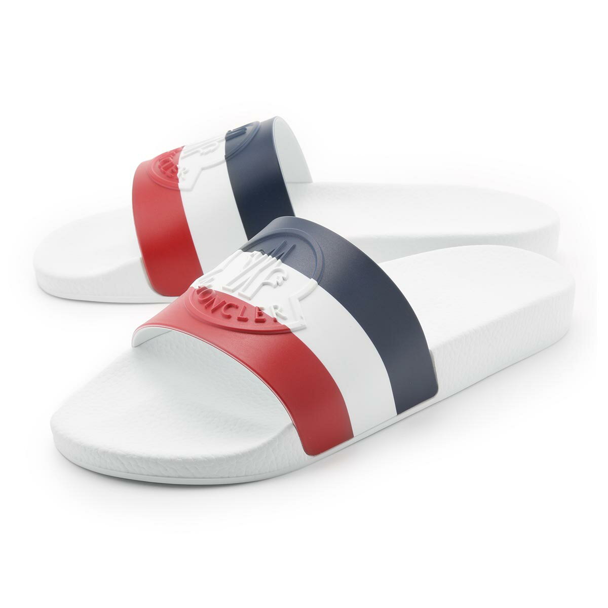 モンクレール MONCLER サンダル ホワイト メンズ 大きいサイズあり basile slide ...