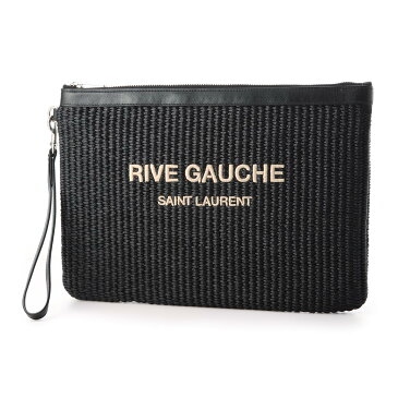 サンローラン SAINT LAURENT ポーチ クラッチバッグ ブラック メンズ 581369 2m22e 1050 POUCH RIVE GAUCHE【返品送料無料】【ラッピング無料】【あす楽対応_関東】