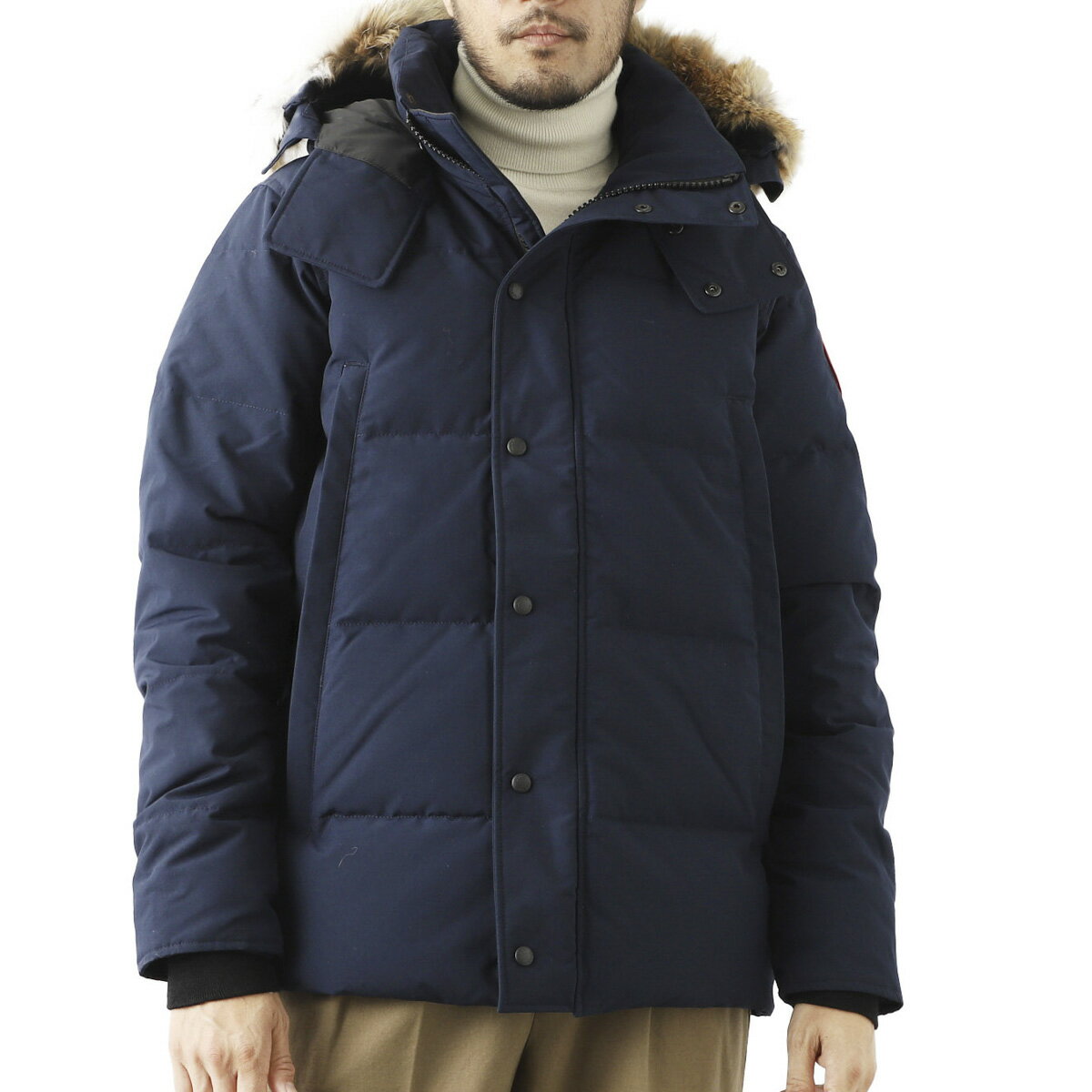 カナダグース CANADA GOOSE ファー付き ダウンジャケット メンズ 3808m 63 atlanticnavy WYNDHAM PARKA SLIM【返品送料無料】【ラッピング無料】【あす楽対応_関東】