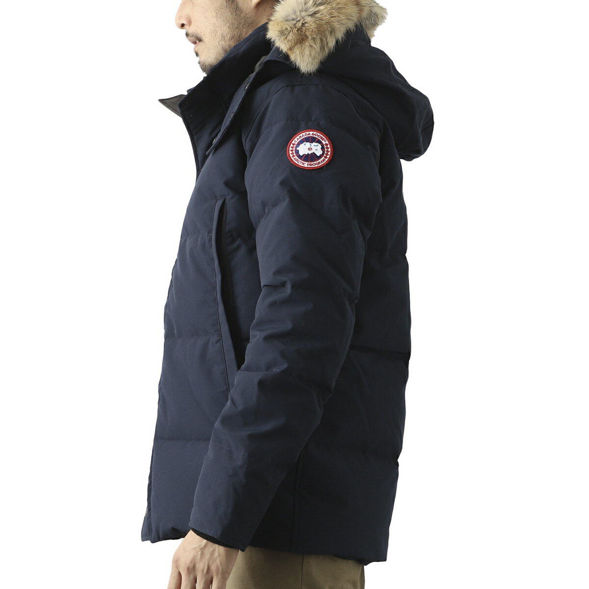 カナダグース CANADA GOOSE ファー付き ダウンジャケット メンズ 3808m 63 atlanticnavy WYNDHAM PARKA SLIM【返品送料無料】【ラッピング無料】【あす楽対応_関東】