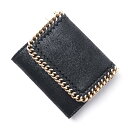 ステラマッカートニー STELLA McCARTNEY 3つ折り財布 小銭入れ付き ブラック レディース 431000 w9355 1000 FALABELLA SHAGGY DEER