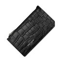 【アウトレット】サンローラン SAINT LAURENT カードケース ブラック 609362 dze0e 1000 ZIP FRAGMENT CROCODILE CARD HOLDER【返品送料無料】 2023SS