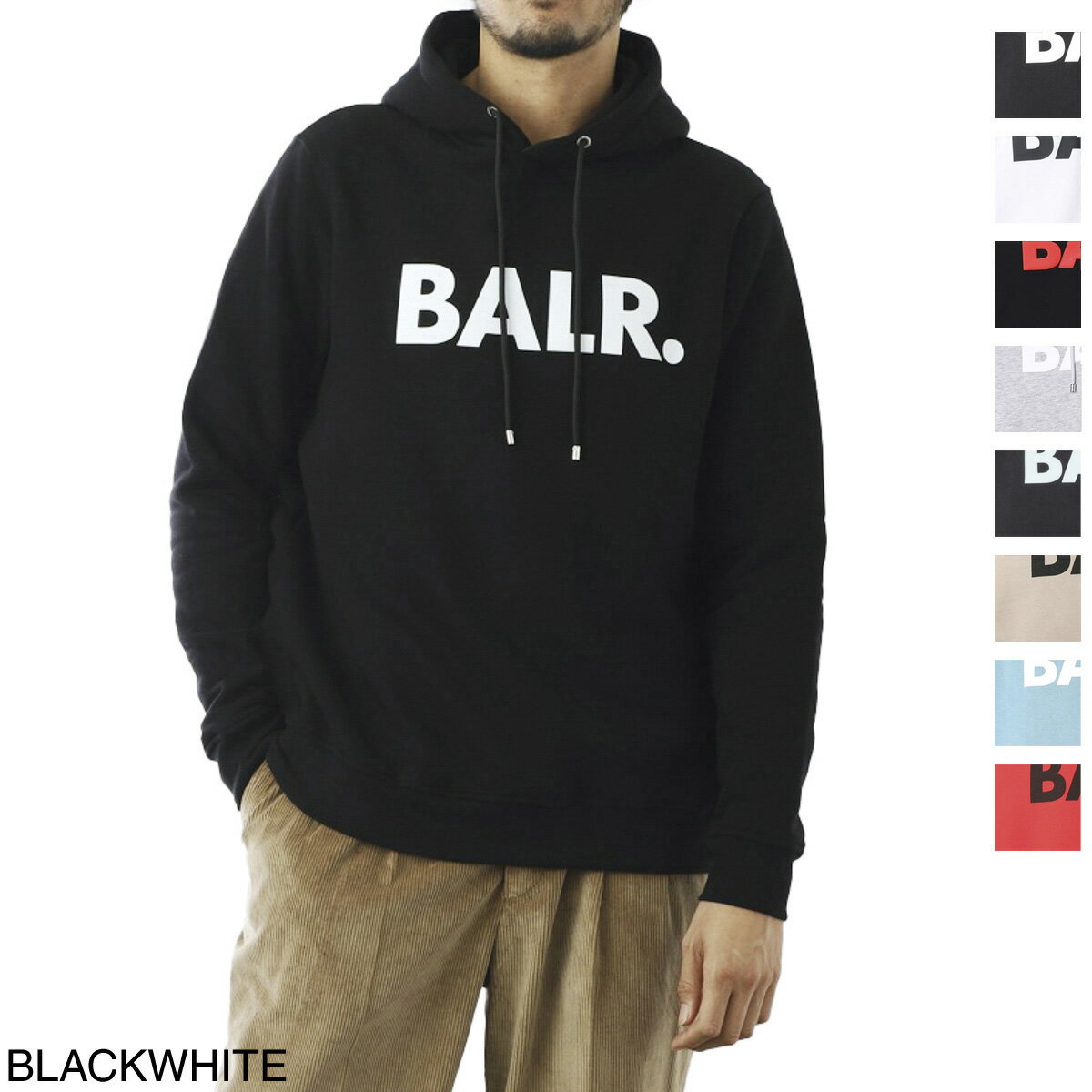 ボーラー BALR. パーカ メンズ brand hoodie black white BRAND HOODIE ATHLETIC FIT ブランド フーディ アスレチック フィット【あす楽対応_関東】【返品送料無料】【ラッピング無料】[2023SS]