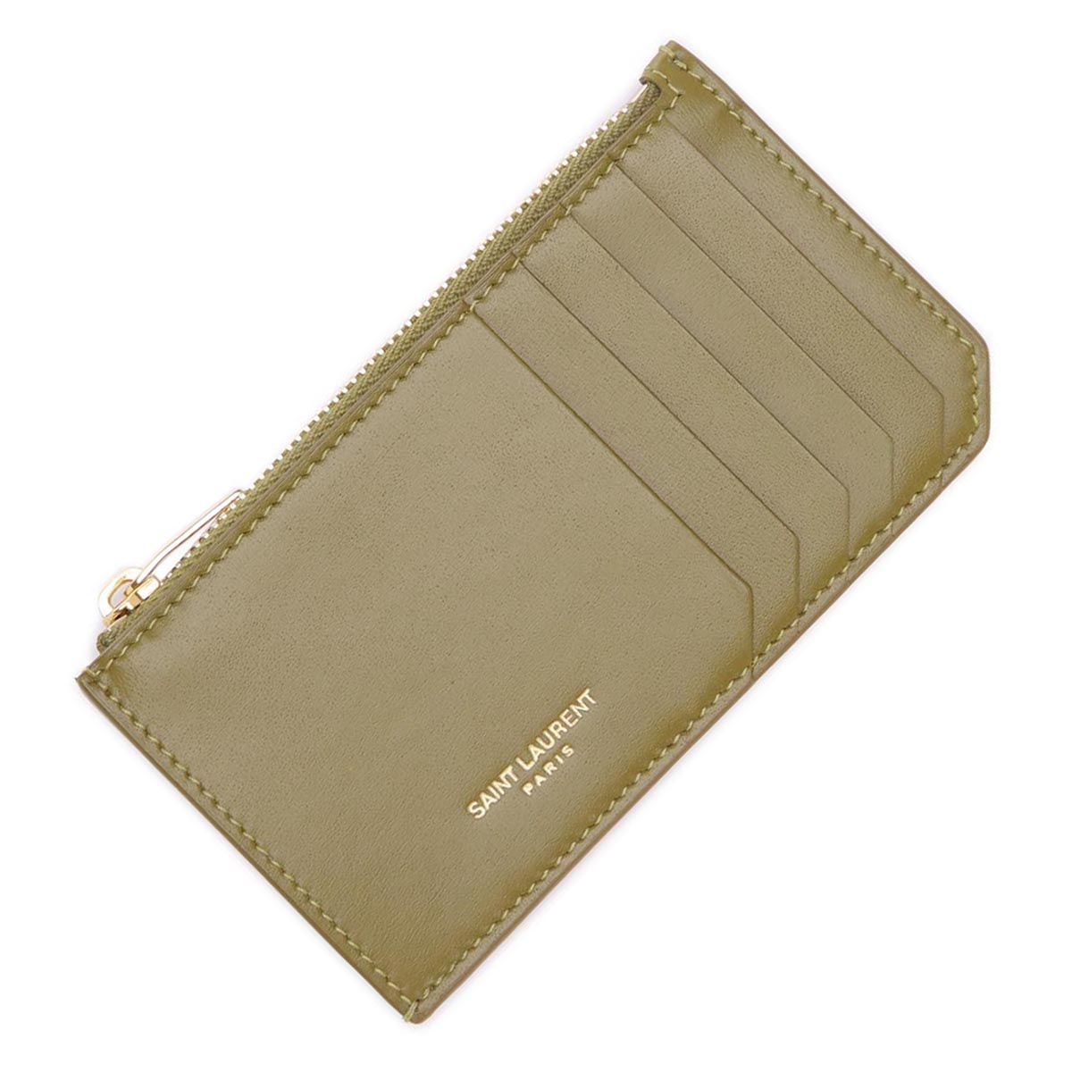 【アウトレット】サンローラン SAINT LAURENT カードケース グリーン レディース 631992 1jb0j 2423 FRAGMENT ZIP CARD CASE【返品送料無料】【ラッピング無料】【あす楽対応_関東】