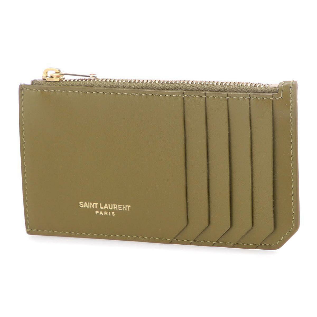 【アウトレット】サンローラン SAINT LAURENT カードケース グリーン レディース 631992 1jb0j 2423 FRAGMENT ZIP CARD CASE【返品送料無料】【ラッピング無料】【あす楽対応_関東】