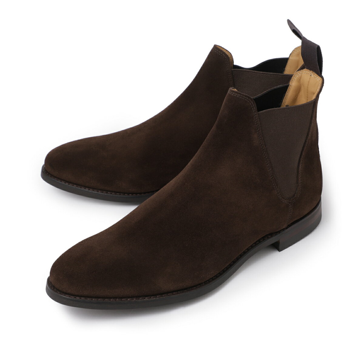 クロケット&ジョーンズ CROCKETT&JONES サイドゴアブーツ ブラウン メンズ 大きいサイズあり chelsea8 suede darkbrown CHELSEA 8 E ラスト 341