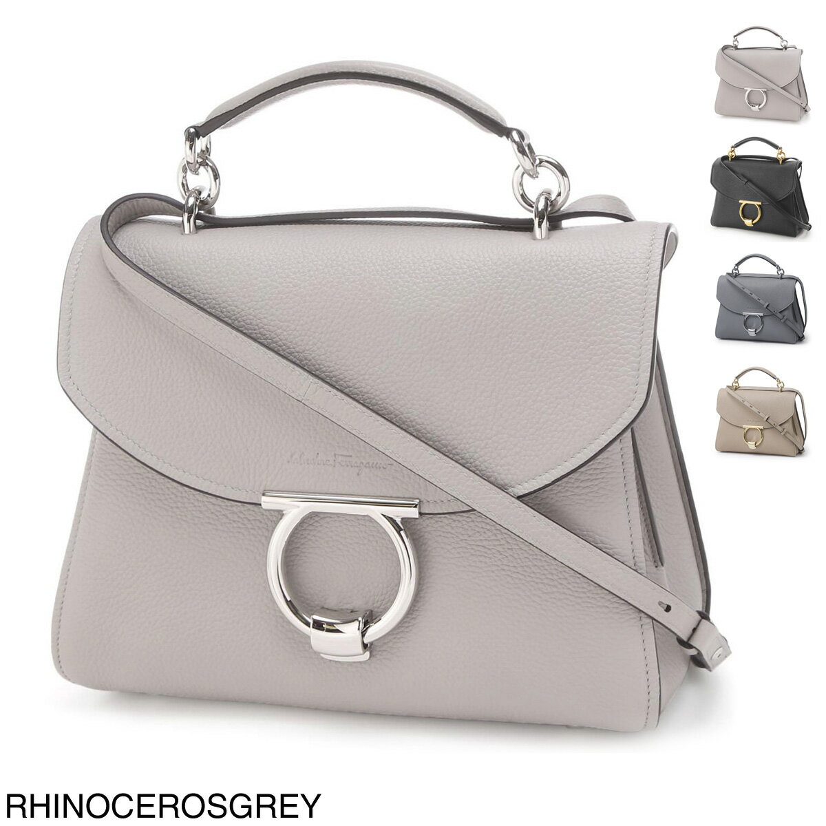 フェラガモ ハンドバッグ（レディース） フェラガモ FERRAGAMO (Salvatore Ferragamo) ハンドバッグ 2WAY 21h493 0750074 rhinocerosgrey MARGOT【返品送料無料】[2023AW]