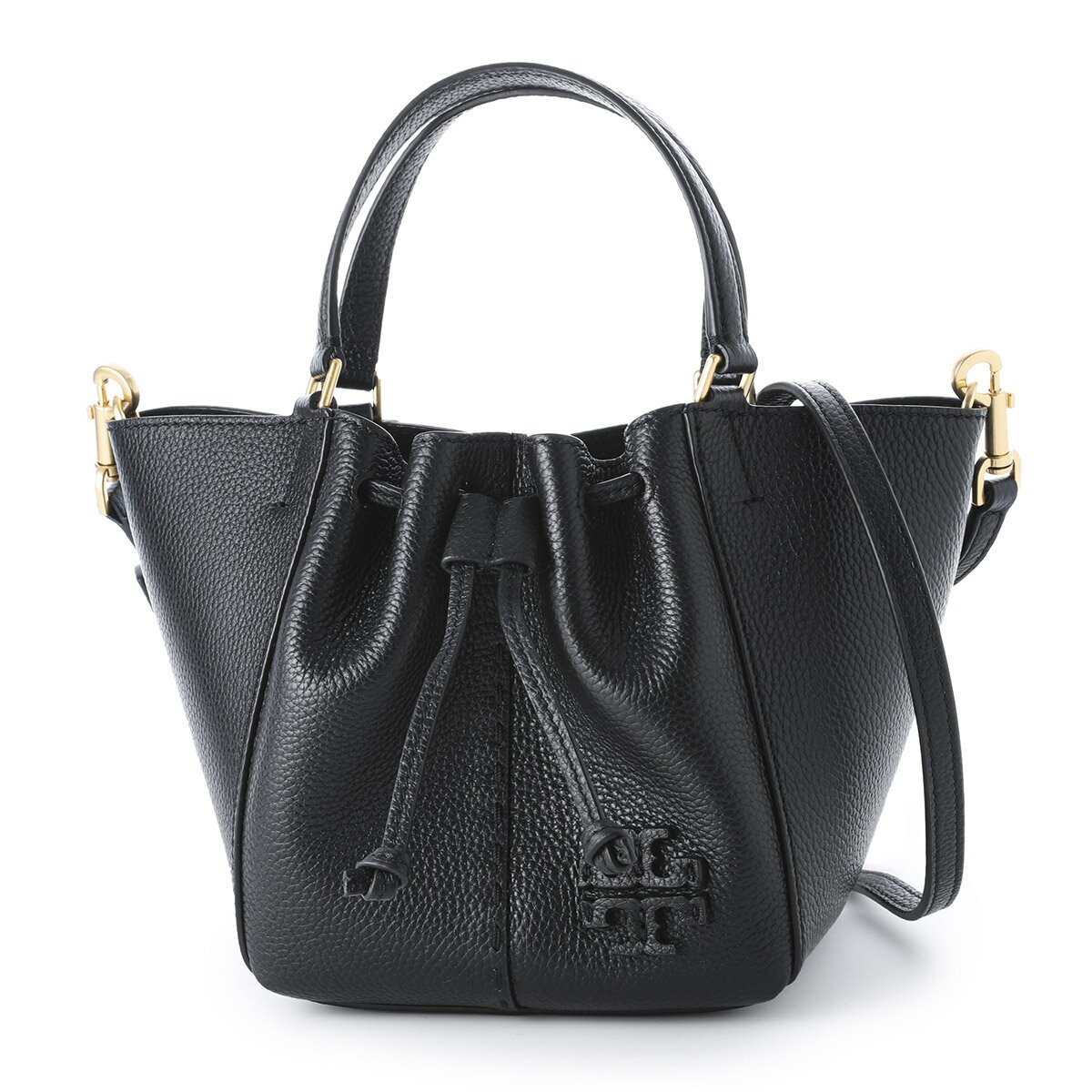 トリーバーチ バッグ（レディース） 【6/10限定!当選確率1/2!MAX100%POINT BACK!※要エントリー】トリーバーチ TORY BURCH トートバッグ 2WAY トンボバッグ ブラック 90473 001 MCGRAW MINI DRAWSTRING SATCHEL【返品送料無料】