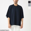 【4/20限定 当選確率1/2 MAX100 POINT BACK ※要エントリー】スタジオ ニコルソン STUDIO NICHOLSON クルーネック Tシャツ メンズ piu snm 088 darkestnavy PIU【返品送料無料】【ラッピング無料】 2024SS