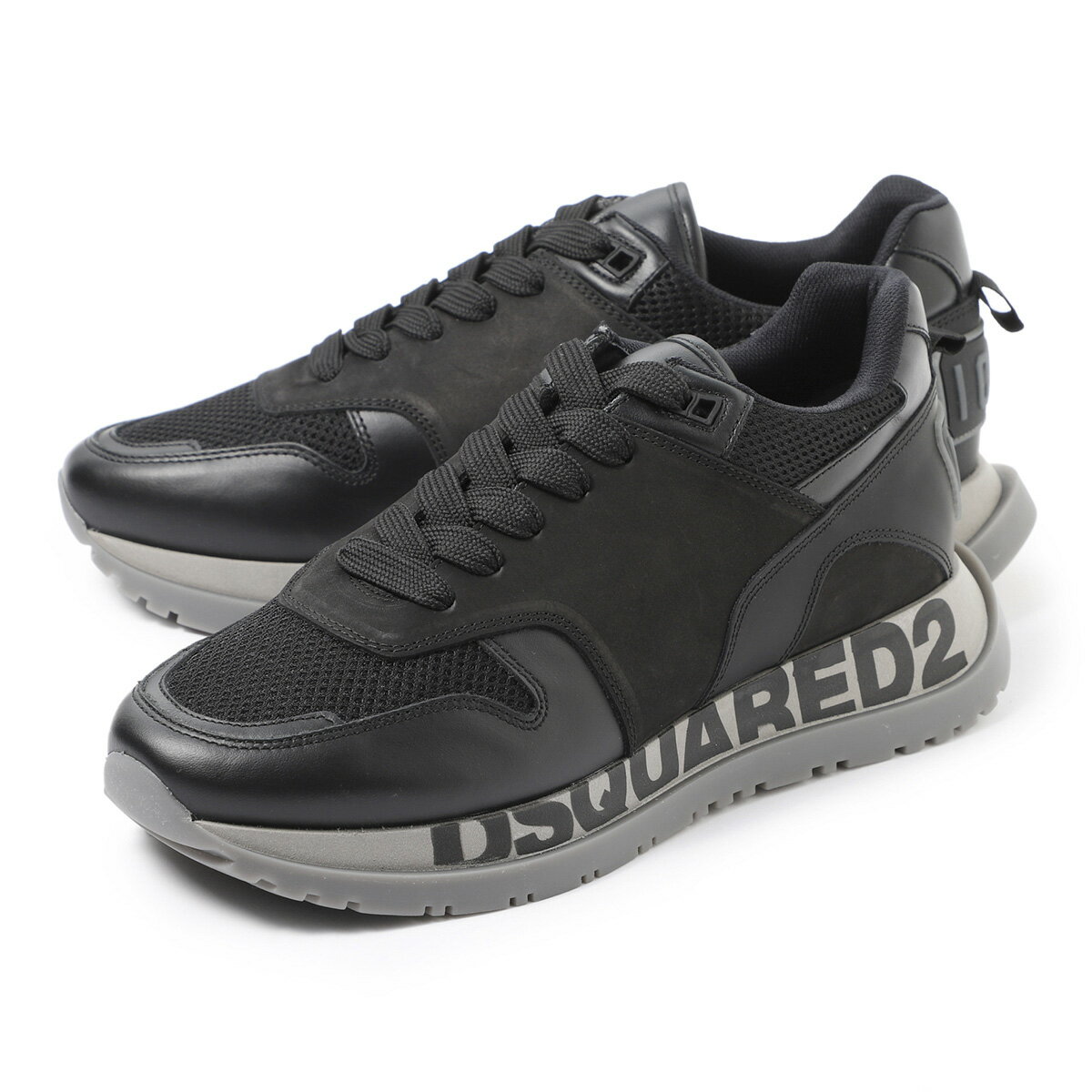 【3万円均一】ディースクエアード DSQUARED2 スニーカー ブラック メンズ 大きいサイズあり snm0213 01503280 2124 RUNNING【返品送料無料】【ラッピング無料】