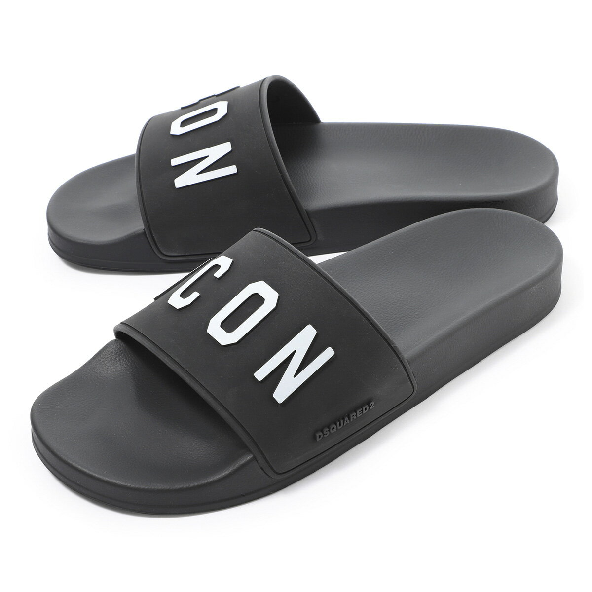 【1万5千円均一】【アウトレット】ディースクエアード DSQUARED2 サンダル ブラック ffm0023 17203516 2124 BE ICON SLIDES【返品送料無料】[2023SS]