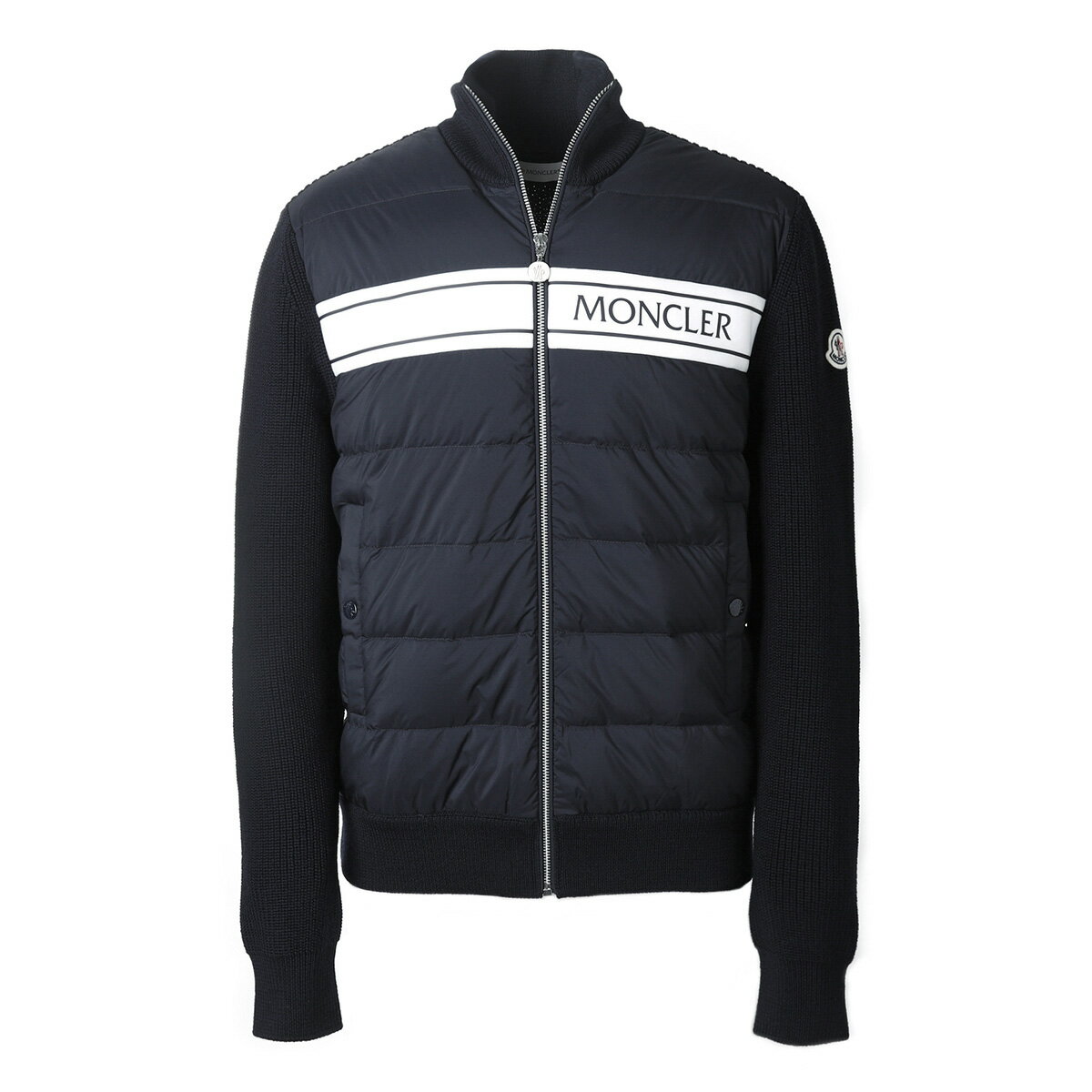 【5/10限定 当選確率1/2 MAX100 POINT BACK ※要エントリー】【アウトレット】【ラスト1点】モンクレール MONCLER ダウン入りジップカーディガン パディング入りジップアップのカーディガン ブルー 9b00005 m1131 769【返品送料無料】 2022AW