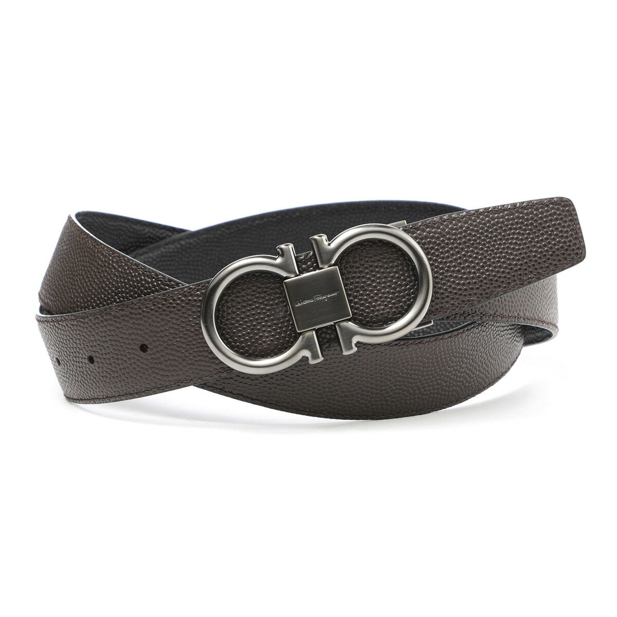 【5万円均一】フェラガモ FERRAGAMO (Salvatore Ferragamo) リバーシブル ベルト メンズ 679938 0698949 nero chocolat REVERSIBLE BELT【返品送料無料】【ラッピング無料】 2