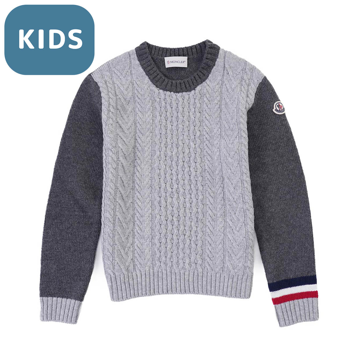 【アウトレット】モンクレール MONCLER クルーネックニット グレー 9c00005 m1242 930【返品送料無料】