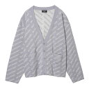 【5/1限定!当選確率1/2!MAX100%POINT BACK!※要エントリー】【アウトレット】バレンシアガ BALENCIAGA カーディガン Vネック カーディガン グレー 699822 t3233 1461 MINI ALLOVER LOGO【返品送料無料】[2022AW]