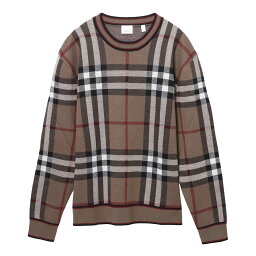 バーバリー バーバリー BURBERRY クルーネックニット クルーネックセーター ブラウン 8036603 birchbrown CHECK WOOL JACQUARD SWEATER【返品送料無料】