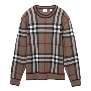 СХ꡼ BURBERRY 롼ͥå˥å 롼ͥå ֥饦 8036603 birchbrown CHECK WOOL JACQUARD SWEATER̵