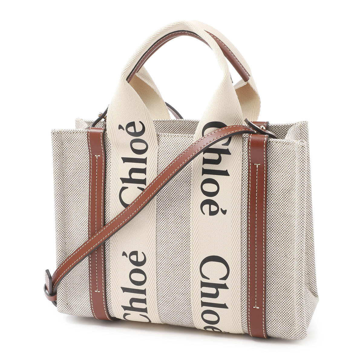 クロエ Chloe トートバッグ ショルダーバッグ ベージュ レディース chc22as397j28 90u white brown1 WOODY SMALL【返品送料無料】[2025SS]のサムネイル