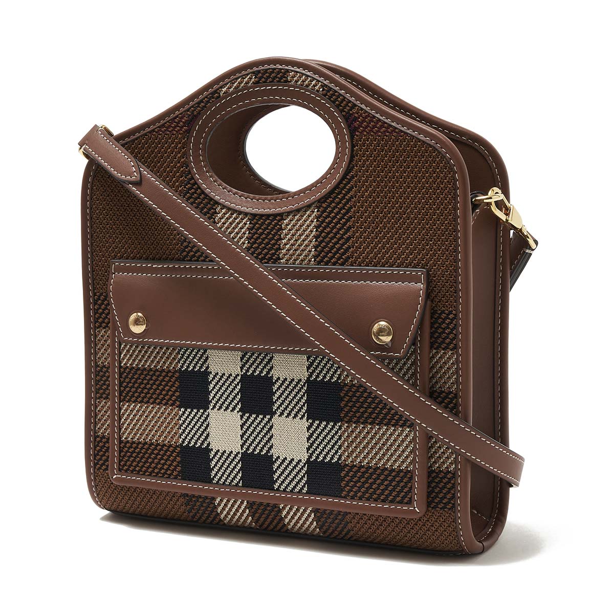 バーバリー BURBERRY トートバッグ 2WAY ショルダーバッグ ブラウン レディース 8049138 darkbirchbrown chk POCKET BAG【あす楽対応_関東】【返品送料無料】【ラッピング無料】のサムネイル