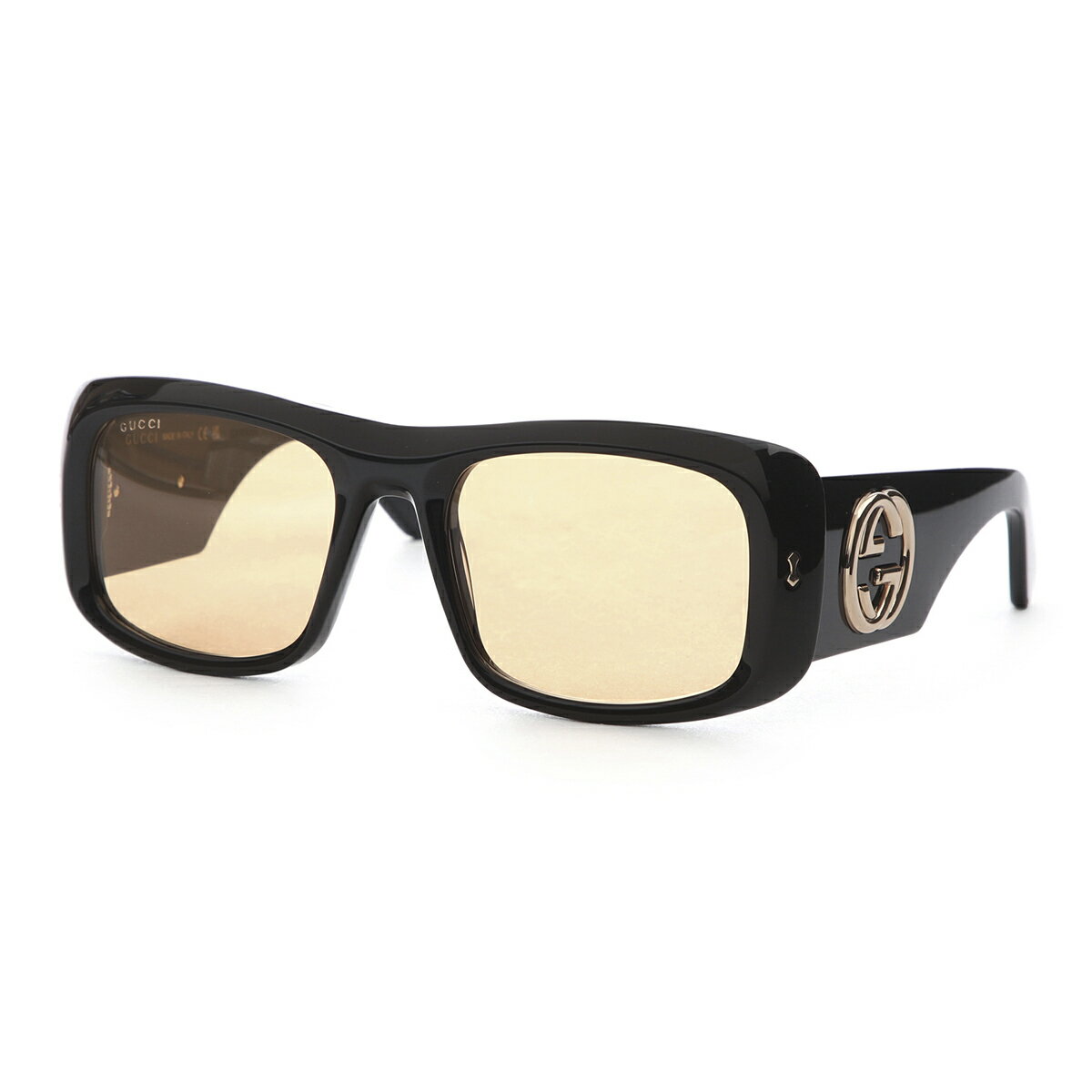 グッチ サングラス（レディース） 【アウトレット】グッチ GUCCI サングラス ブラック 705303 j0740 1071 RECTANGULAR-FRAME SUNGLASSES WITH INTERLOCKING?G【返品送料無料】