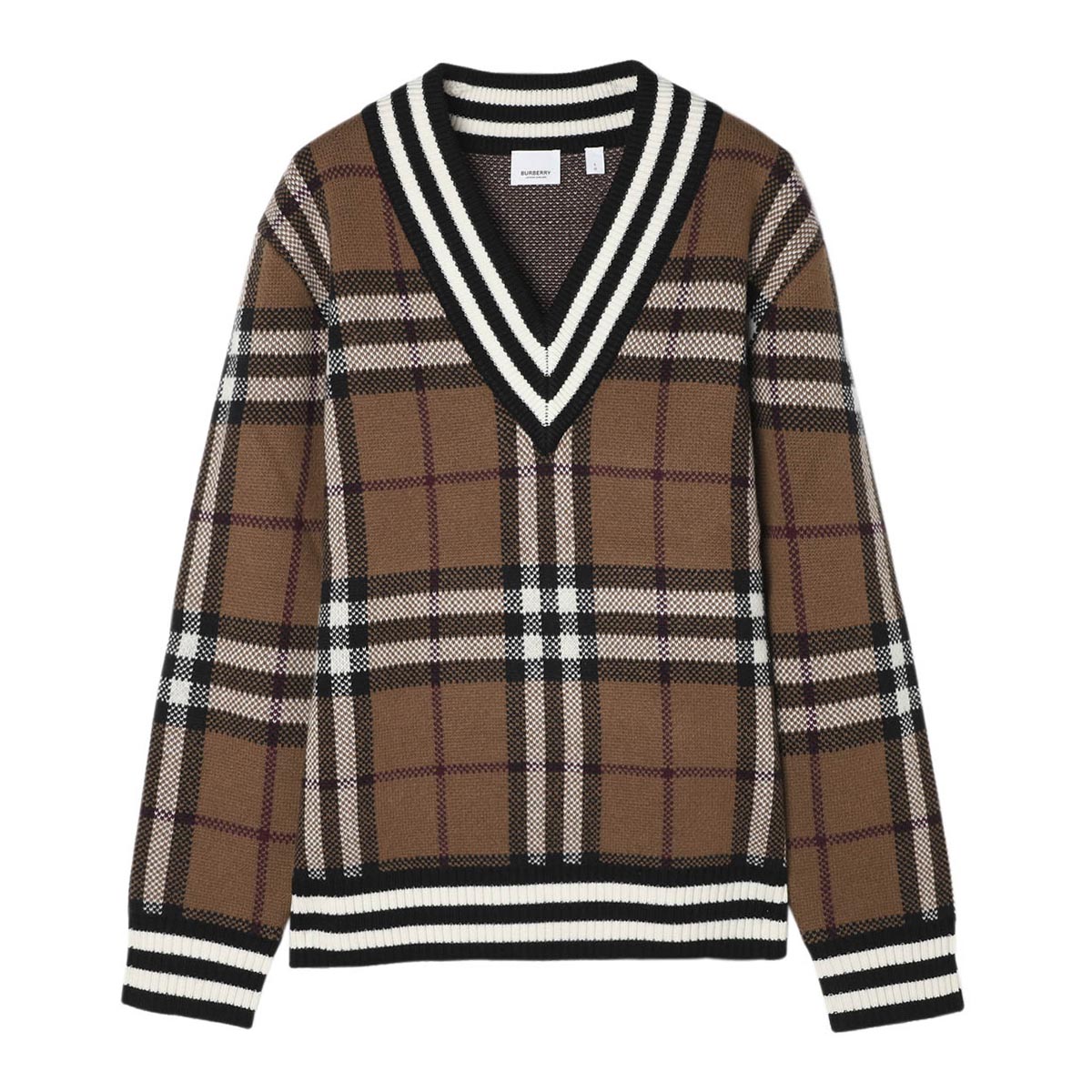 バーバリー BURBERRY Vネックニット ブラウン 8048135 birchbrown【返品送料無料】