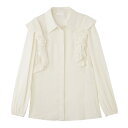 【10万1円均一】【アウトレット】クロエ Chloe 長袖 ブラウス ホワイト レディース chc23sht15004 103 coconutmilk RUFFLED BLOUSE【返..