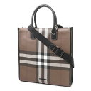 バーバリー BURBERRY トートバッグ ショルダーバッグ 8064445 darkbirchbrown EXAGGERATED CHECK SLIM VERTICAL DENNY TOTE【返品送料無料】[2023SS]