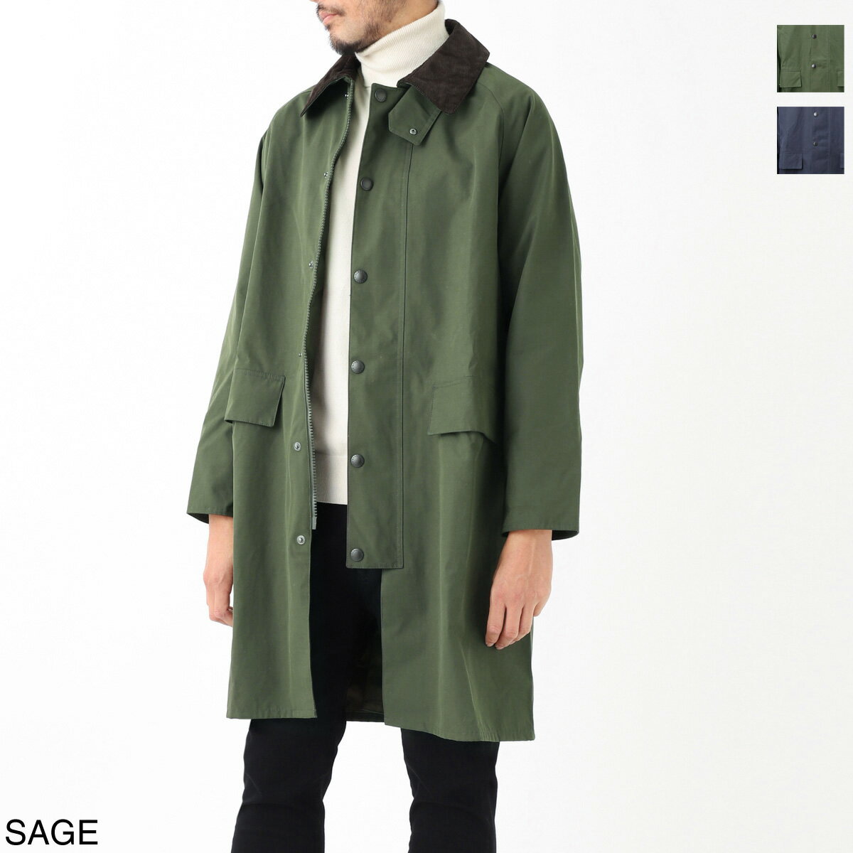 バブアー Barbour ラグランコート シングルコート mwb0916sg51 sage WATERPROOF SLIM BURGHLEY JACKET