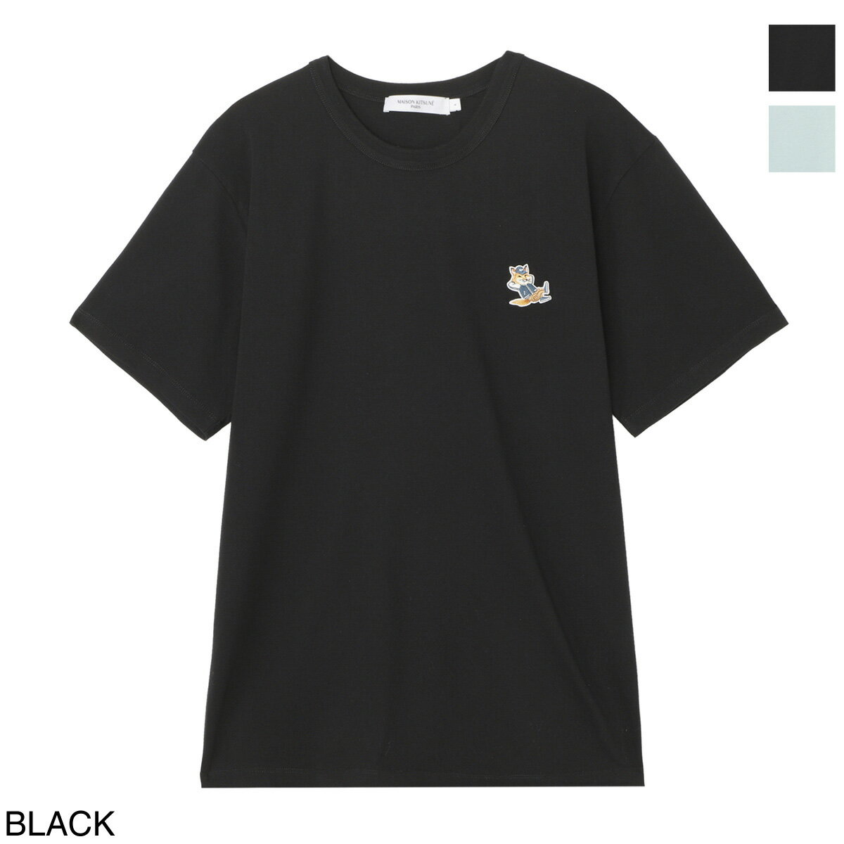 メゾンキツネ Tシャツ メンズ 【5/15限定!当選確率1/2!MAX100%POINT BACK!※要エントリー】メゾンキツネ MAISON KITSUNE クルーネック半袖Tシャツ km00102kj0008 black ドレスドフォックス【返品送料無料】[2023SS]