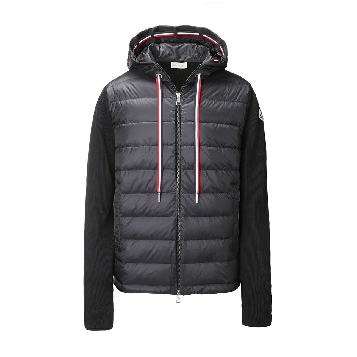 【5/10限定 当選確率1/2 MAX100 POINT BACK ※要エントリー】【アウトレット】モンクレール MONCLER ダウン切り替え ジップアップニット ブラック 9b00005 m1367 999【返品送料無料】 2023SS