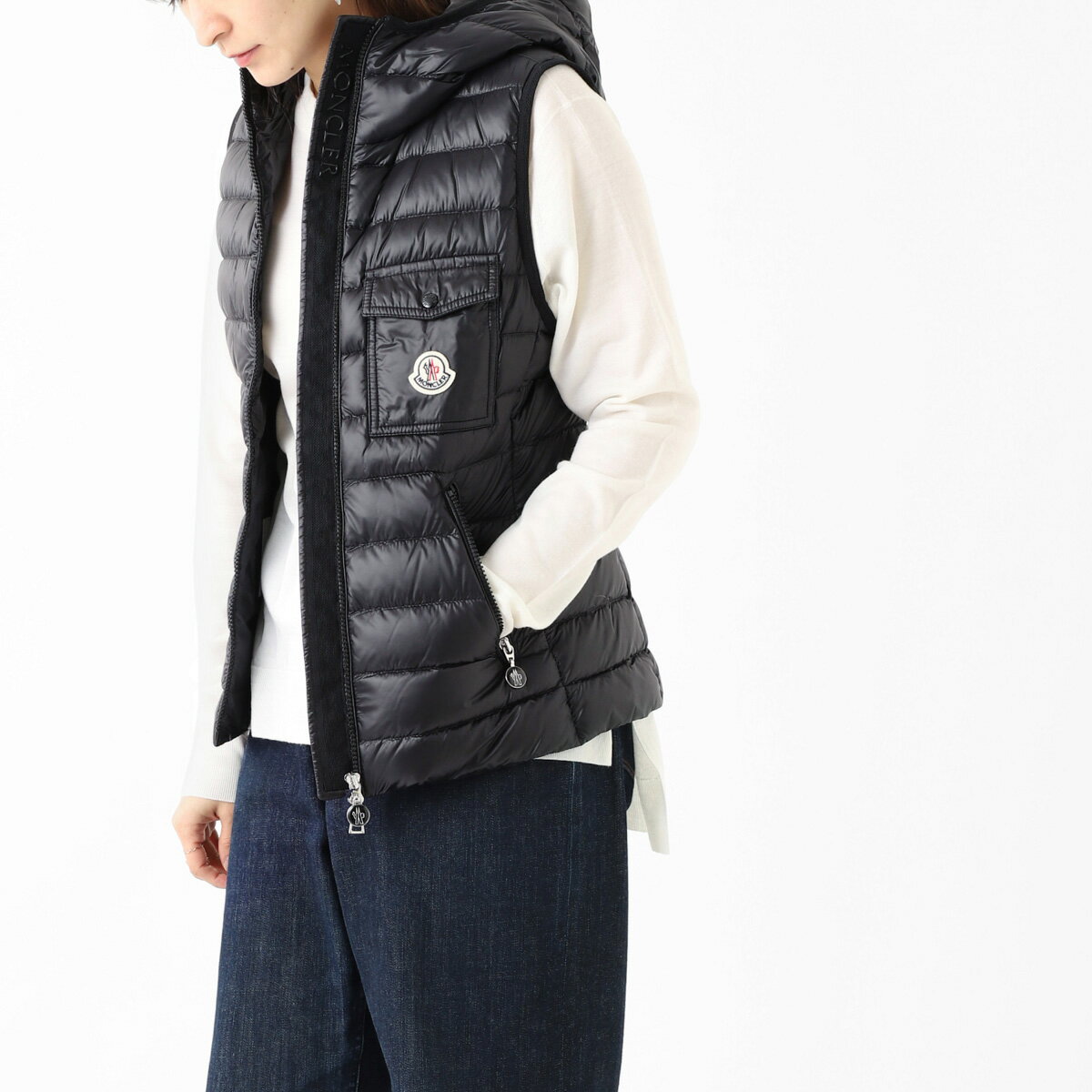 【5/10限定 当選確率1/2 MAX100 POINT BACK ※要エントリー】モンクレール MONCLER ダウンベスト ジレ ブラック glygos 1a00028 595zz 999 GLYGOS【返品送料無料】 2023SS