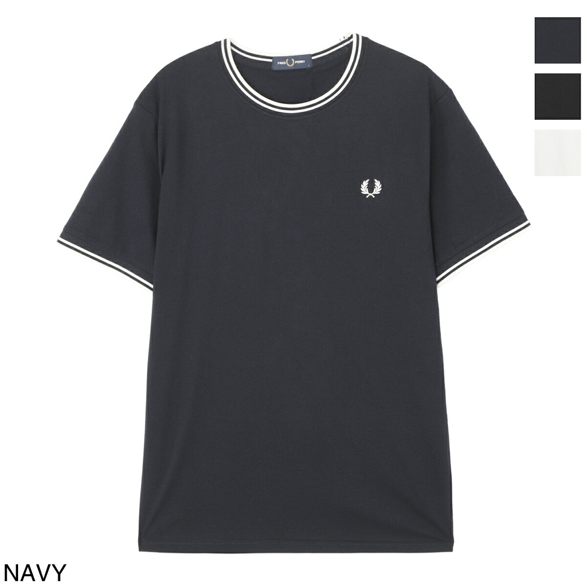 【5/18限定 当選確率1/2 MAX100 POINT BACK ※要エントリー】フレッドペリー FRED PERRY クルーネック半袖Tシャツ メンズ m1588 795 Twin Tipped T-Shirt【返品送料無料】【ラッピング無料】 2024SS