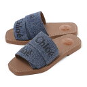 【アウトレット】クロエ Chloe フラットミュール サンダル ブルー レディース chc23u188cu 45d denim WOODY【返品送料無料】【ラッピング無料】