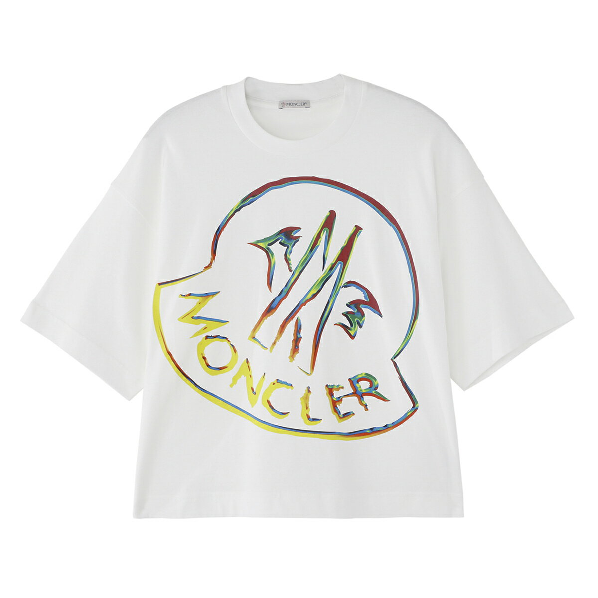 【3万円均一】【アウトレット】モンクレール MONCLER クルーネック半袖Tシャツ ホワイト 8c00026 899sp 033【返品送料無料】 2023SS