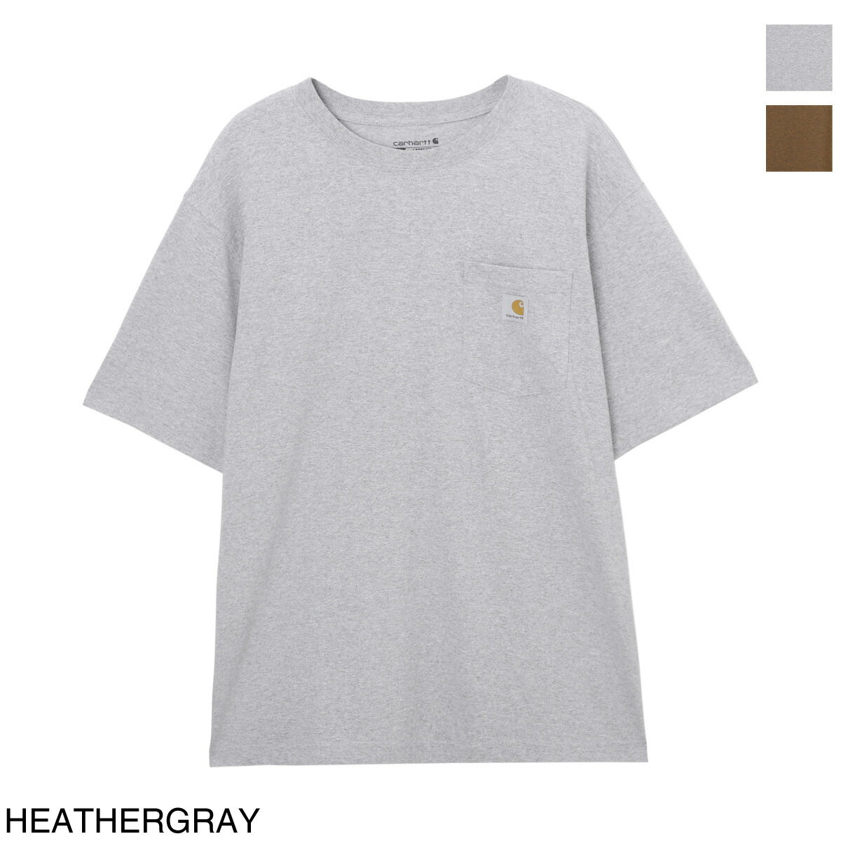 カーハート Tシャツ メンズ 【2千円均一】カーハート Carhartt クルーネックTシャツ k87 hgy heathergray HEAVYWEIGHT SHORT SLEEVE POCKET【返品送料無料】[2023AW]