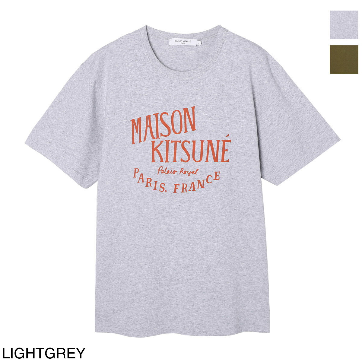 メゾンキツネ MAISON KITSUNE クルーネックTシャツ lm00113kj0008 lightgreymelange PALAIS ROYAL CLASSIC TEE-SHIRT