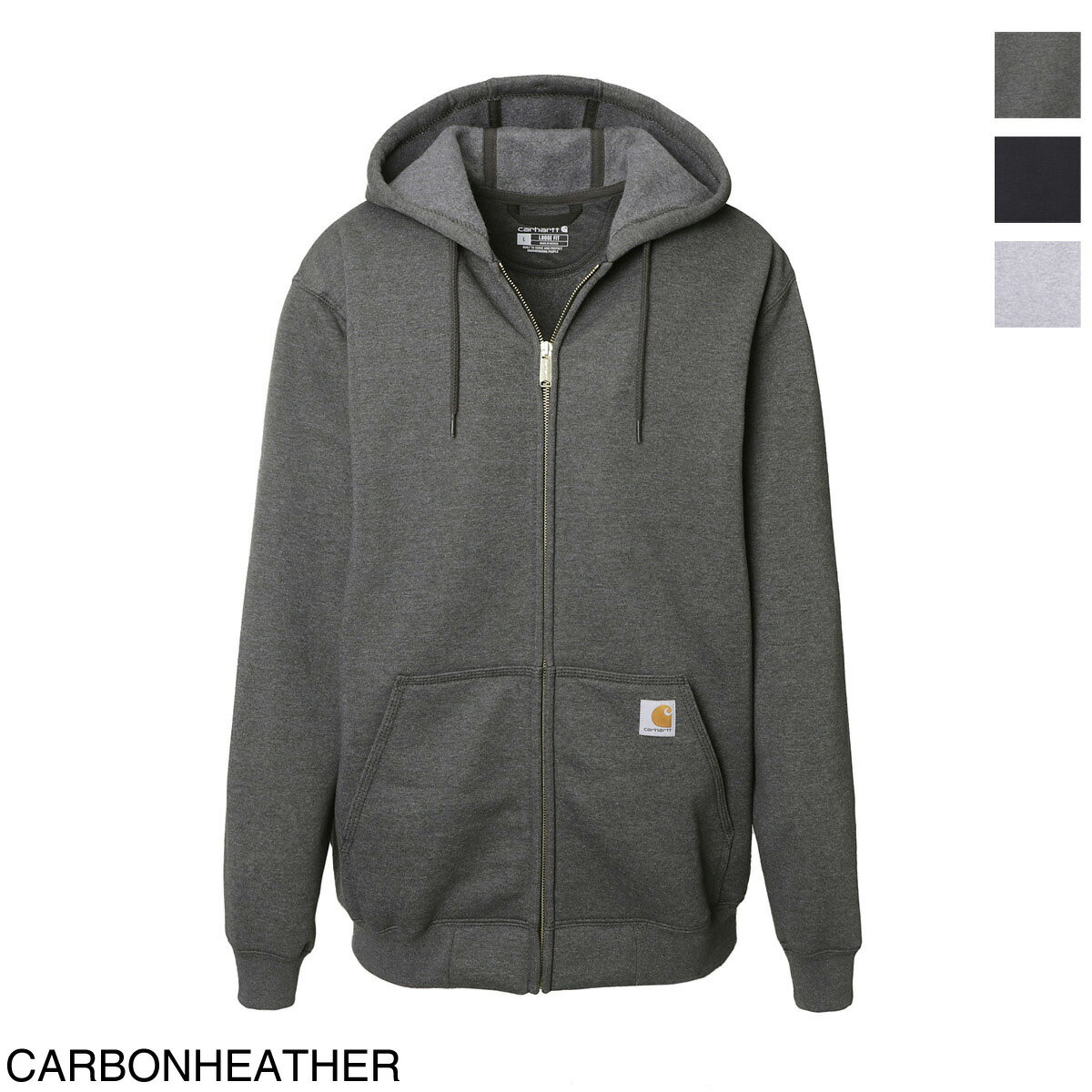 カーハート ジップアップパーカー メンズ 【7千5百円均一】カーハート Carhartt ジップアップパーカ メンズ k122 026 carbonheather MIDWEIGHT FULL ZIP SWEATSHIRT【返品送料無料】【ラッピング無料】