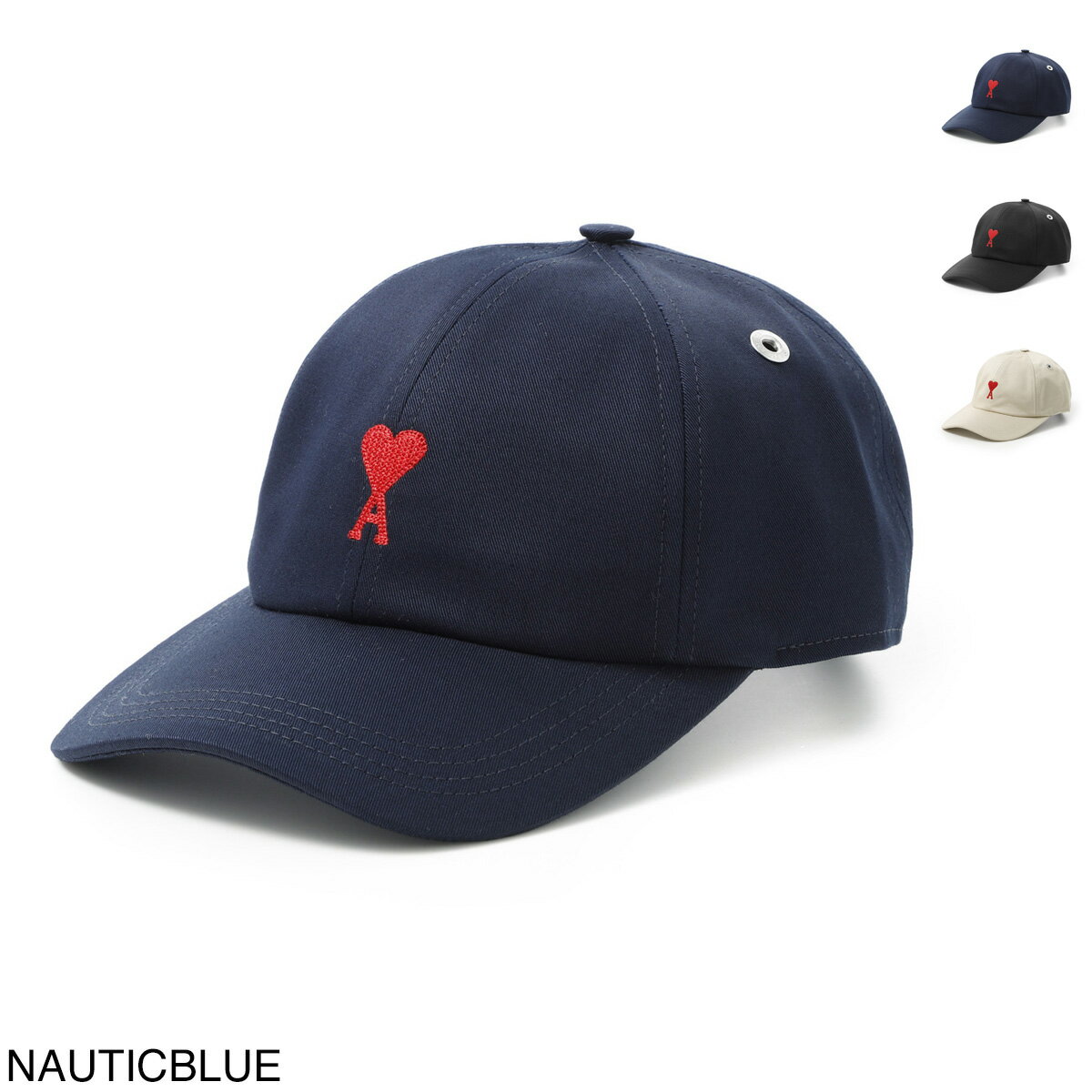 アミ AMI ALEXANDRE MATTIUSSI ベースボールキャップ メンズ レディース ucp213 co0020 491 nauticblue RED AMI DE COEUR EMBROIDERY CAP