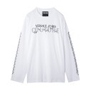 ヴェルサーチ ヴェルサーチェ VERSACE JEANS COUTURE クルーネック長袖Tシャツ ホワイト 75gahf03 cj00f 003【返品送料無料】[2023AW]