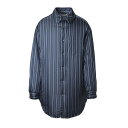 【アウトレット】【ラスト1点】メゾンマルジェラ Maison Margiela 中綿入り 長袖シャツ 総柄シャツ ブルー si1dl0009 s60380 00...