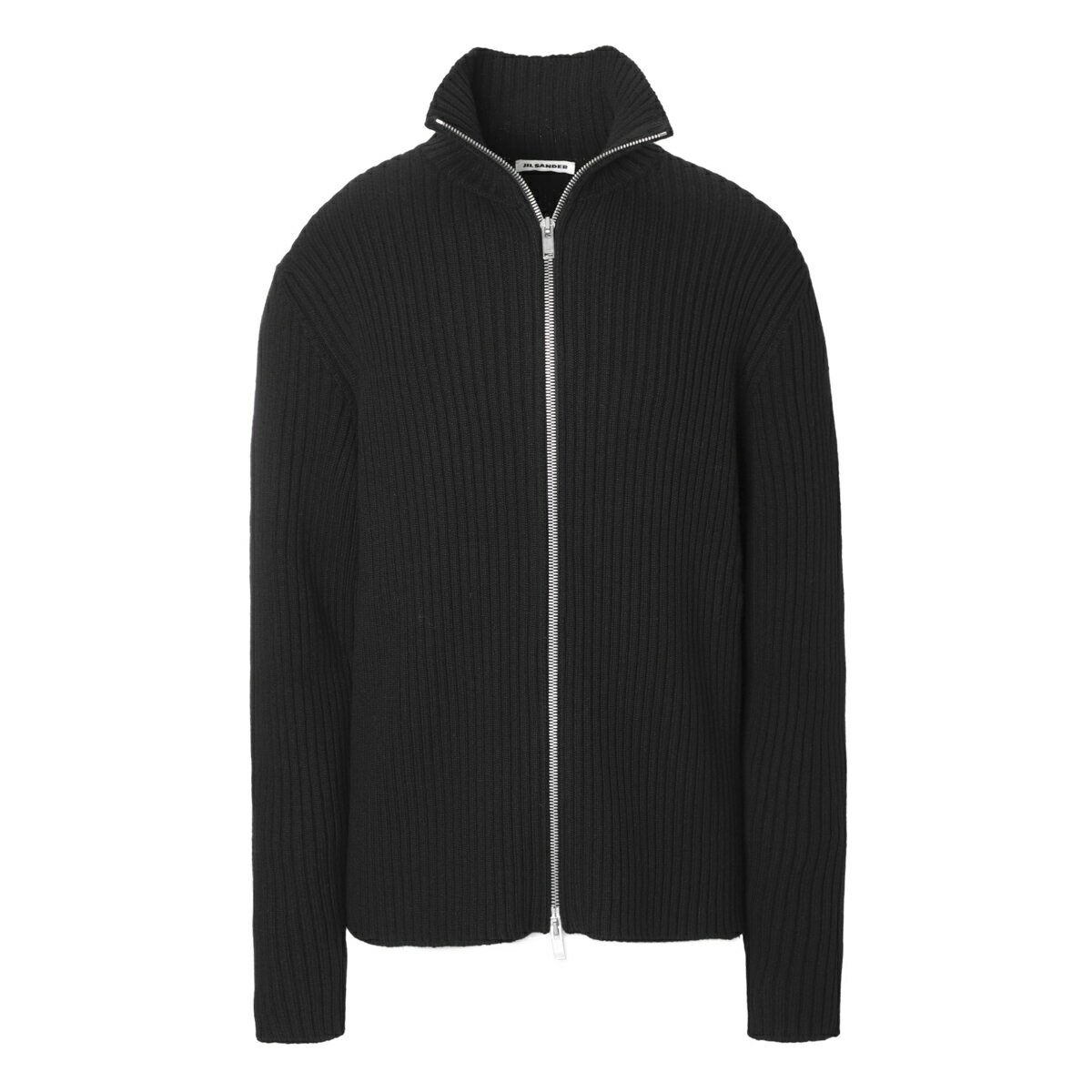 【アウトレット】ジルサンダー JIL SANDER ジップアップニット ドライバーズニット ブラック j22hp0013 j14632 001【返品送料無料】